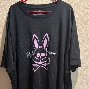 Psycho Bunny Holiday Lights Tee 4XLT | Black Graphic Pima Cotton | Big & Tall